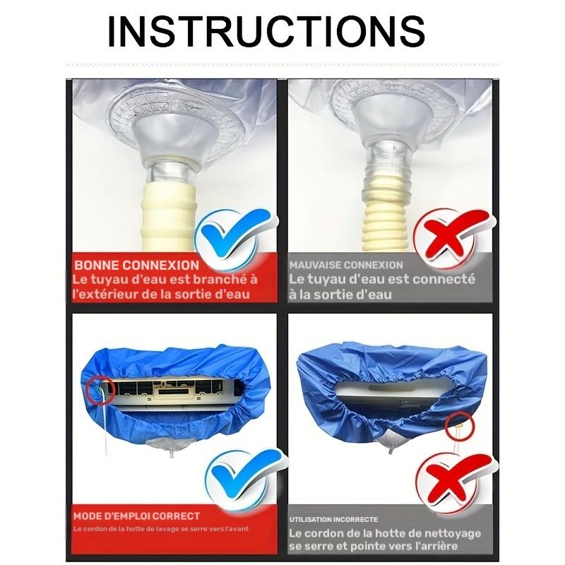 Air Conditioning Cleaning Cover Hanging Air Conditioning Water Washing Bag Reusable Summer Cleaning Tool with Drainage Pipe