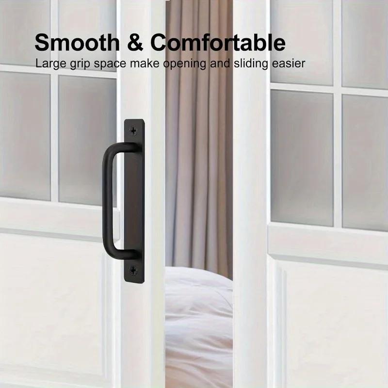 2pcs Barn Door Handles, Sliding Door Handle, Black Cabinet Handles, Door Pull Handle, Sliding Closet Door Handle for Hotels