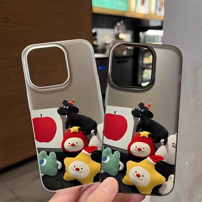 Mobile Phone Cases for iPhone 11 13 15 Pro Max 12 14 Pro Max Case iPhone 16 15 Plus 13 Pro 12 Frosted Texture Painted Cartoon Flowers