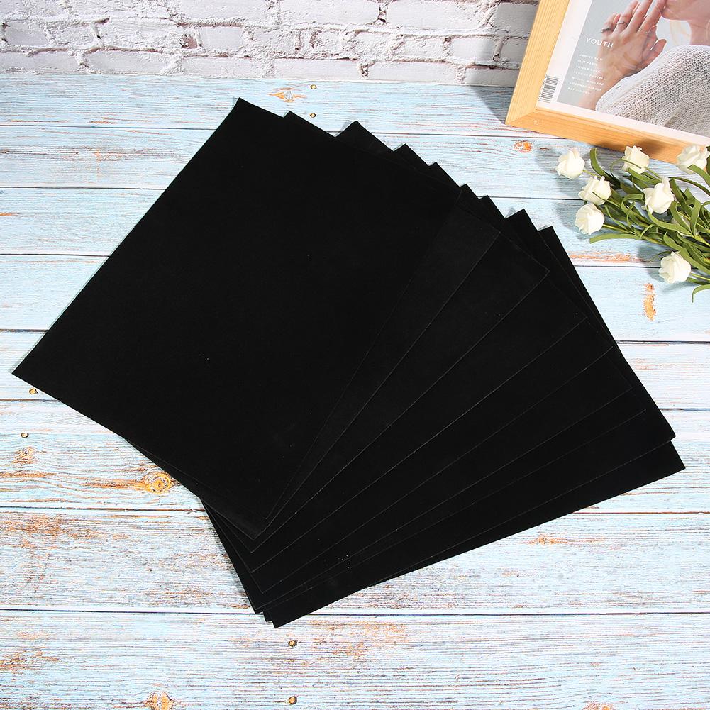 10Pcs Black DIY Adhesive Flannel Finger Ring Display Showcase Holders Jewelry Storage Counter