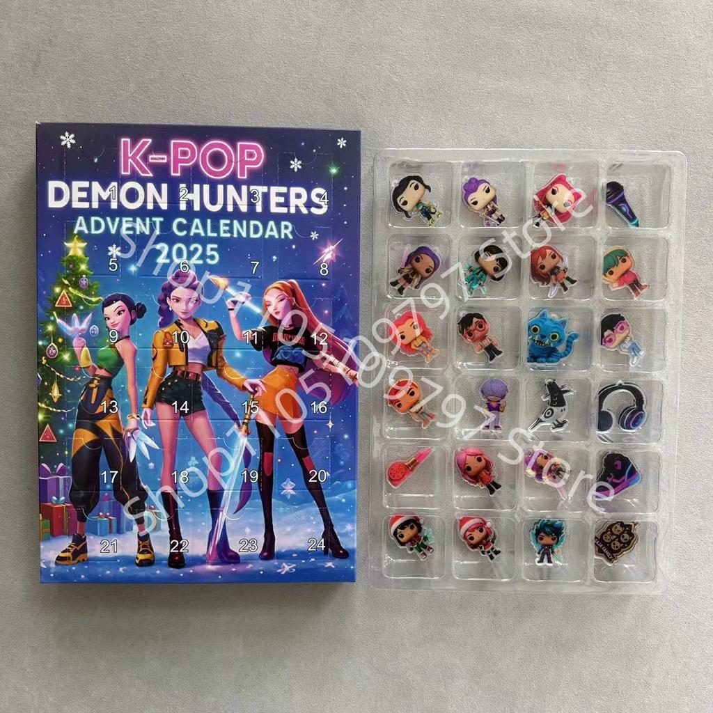 Kpop Demon Hunters Advent Calendar Huntrix Rumi Mira Zoey SAJA Boys Derpy Tiger New Year's Decor Christmas Countdown Toys Gifts