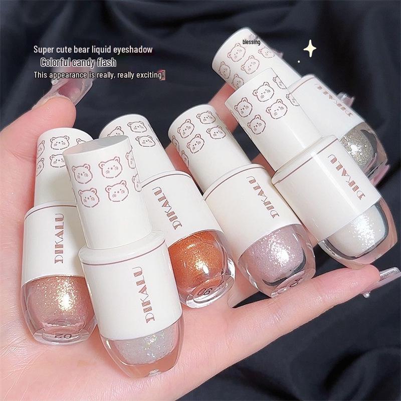 DIKALU Little Bear Glitter Liquid Eyeshadow - Shimmery, Pearlescent Eye Makeup