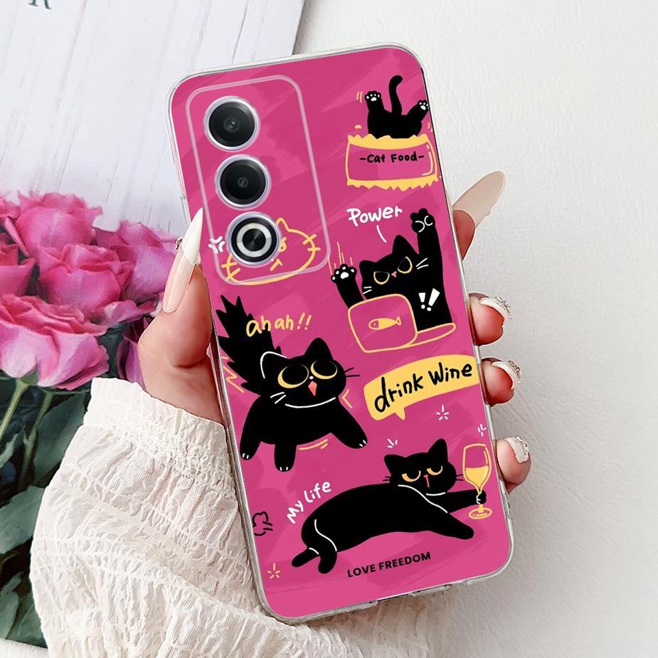 

For Oppo A80 5G Case CPH2639 Cute Cat Fashion Painted Cover Soft Slim Phone Case For Oppo A3 Pro A3Pro OppoA80 Back Cover Bumper Oppo A80 5G