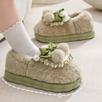 New Women's Cotton Shoes and Slippers, Anti-slip, Fleece and Thickened Indoor Home Shoes