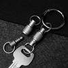 Titanium Alloy Keychain Outdoors EDC Tool Double Headed Quick Pull Buckle Removable Portable Mountaineering Buckle