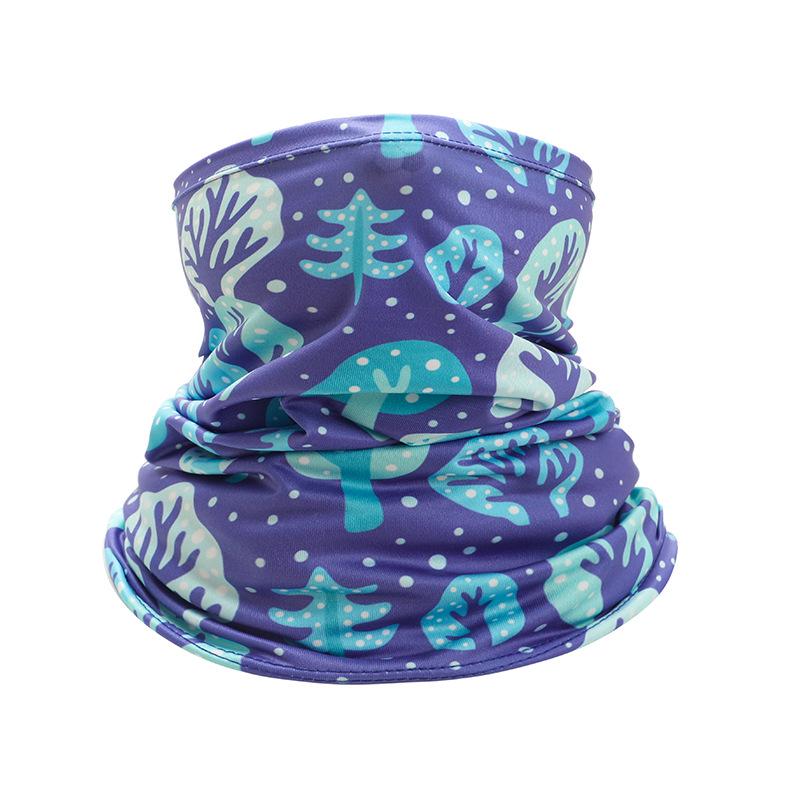 Dětský letní kreslený nákrčník z ledového hedvábí - UV ochrana a multifunkční šátek na hlavu pro cyklistiku