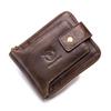 Cowhide Zipper Wallet with Multi-Card Slots, Anti-Theft Brush, Money Clip, and Photo Album
