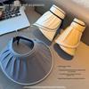 Women's Korean-Style Sun Visor Hat - Summer UV Protection, Wide Brim Design for Outdoor Use, Visually Slims Face