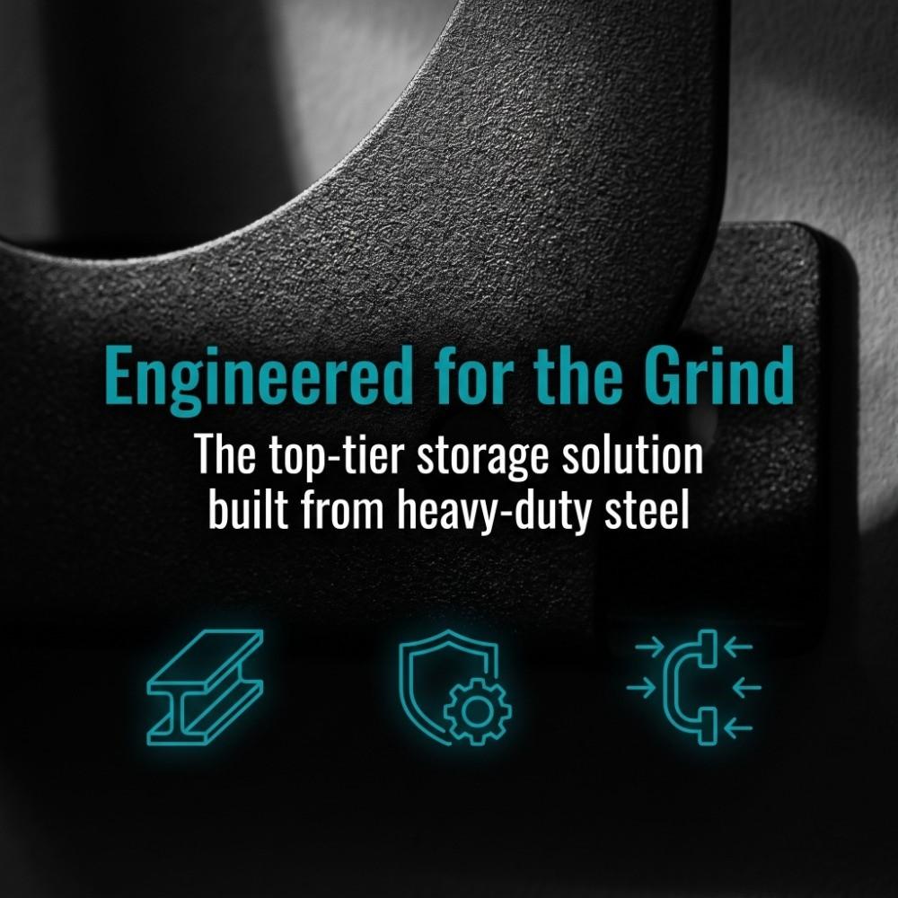 Space-Saving Design Wall Mount Storage Rack Heavy-Duty Tool Organizer Sleek Tool Rack for Shops