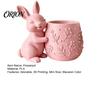 Maceta Verde Pequeña Conejo Abrazando Suculentas Impresa en 3D, Flor de Conejo Linda con Cuerpo Floral Compacto en Relieve, Decoración de Escritorio Mini para