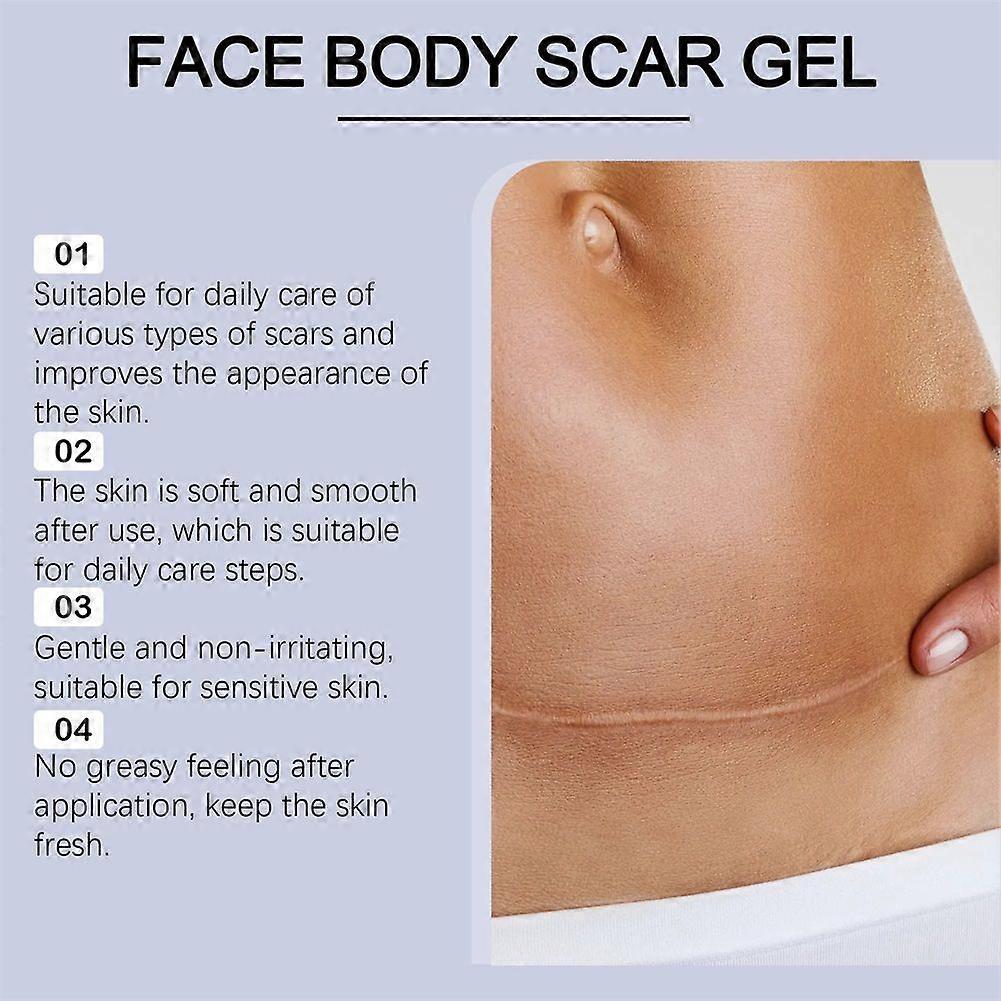Scar Repair Gel for Face and Body, Weakening Old & New Scars, Natural Formula Quick Absorbing, Suitable for All Skin Types