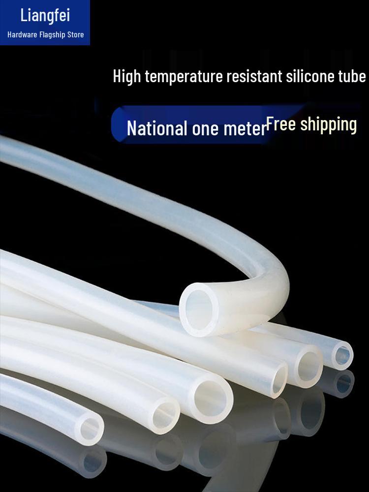Translucent Silicone Rubber Hose, High-Temperature Resistant, Industrial-Grade Elastic Heat Conducting Tube, 4 or 6 Points.