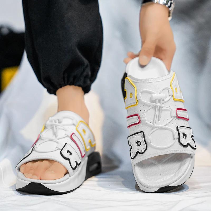 New Latest Summer Leisure Air Cushion Anti Slip Men's Sandals Outdoor Versatile Fashion Artificial Leather Beach Shoes Size39-44