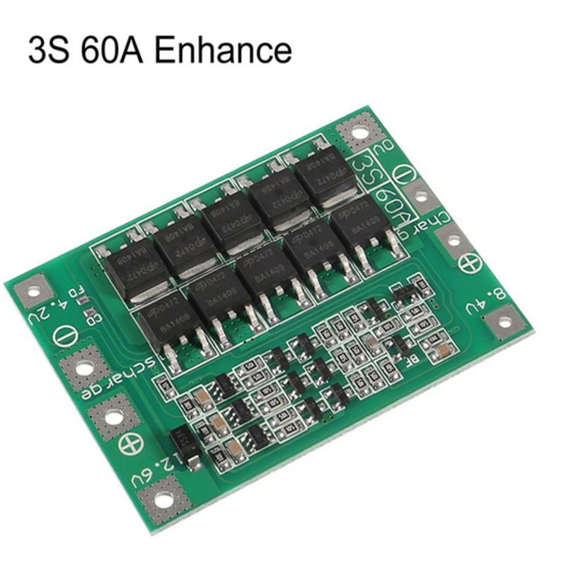 3 stk 3S 40A 60A Li-ion Litium Batterilader Beskyttelseskort 18650 BMS for Motor 11.1V 12.6V/14.8V 16.8V Forbedre