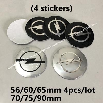 4 peças de Adesivos de Calotas Centrais de Roda 56/60/65/70/75/90mm para Antara Astra Vectra Zafira Omega Corsa Gsi Turbo Cors OPC Line