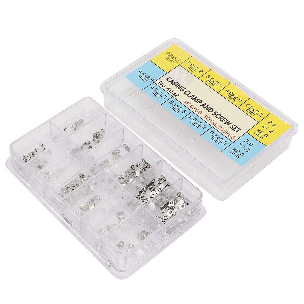 Assorted 10 Size Watch Parts Watch Movements Fixing Adapter Securing Screws