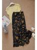 Retro Floral Slimming Fishtail Midi Skirt - Elegant Chiffon Hip-Hugging Design