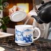 Jingdezhen Hand-painted Blue & White Ceramic Tea Cup with Infuser