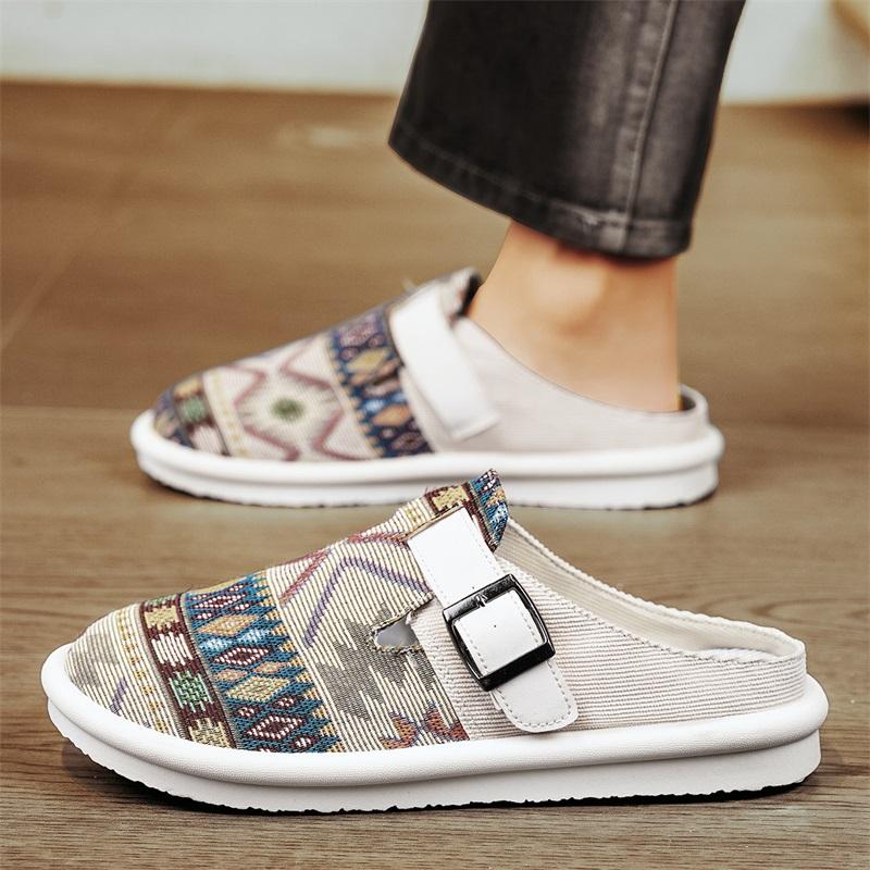 Μεγάλο Μέγεθος 47 Πολυτελείς Ανδρικές Μισές Παντόφλες Σανδάλια Άνετα Αναπνεύσιμα Καμβά Casual Παπούτσια Ανδρικά Μοντέρνα Αθλητικά Παπούτσια Αναψυχής Ανδρικές Παντόφλες Σαγιονάρες Υποδήματα Ανδρικά