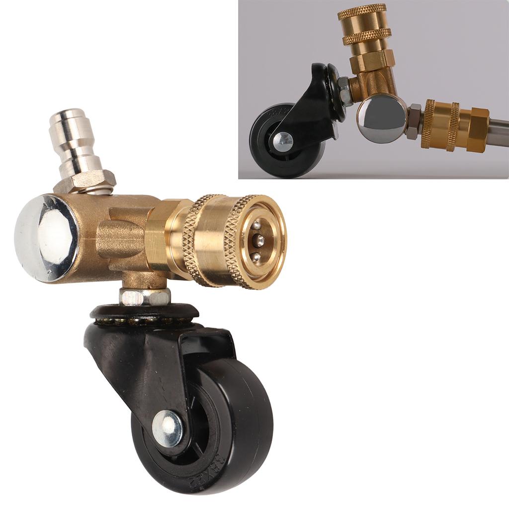 Car Wash   Wheel Adapter, Pressure Washer Joint Wheel, 1Celsius4\  Quick Connector, Unique Design for Car Bottom Cleaning, Brass,