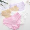 3PCS/SEt Womens Basic Low Waist Underwear Striped Cotton Bikini Panties Breathable Daily Wear Soft Comfort Multi Color Lingerie