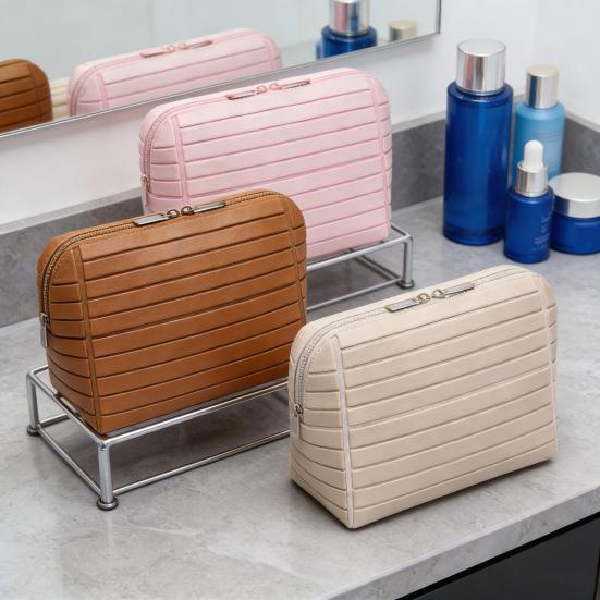 Borsa Cosmetica Impermeabile Verticale Borsa da Toilette Pieghevole Organizer da Viaggio Multi-Tasca per Skincare Articoli da Toeletta Strumenti di Bellezza e Essenziali