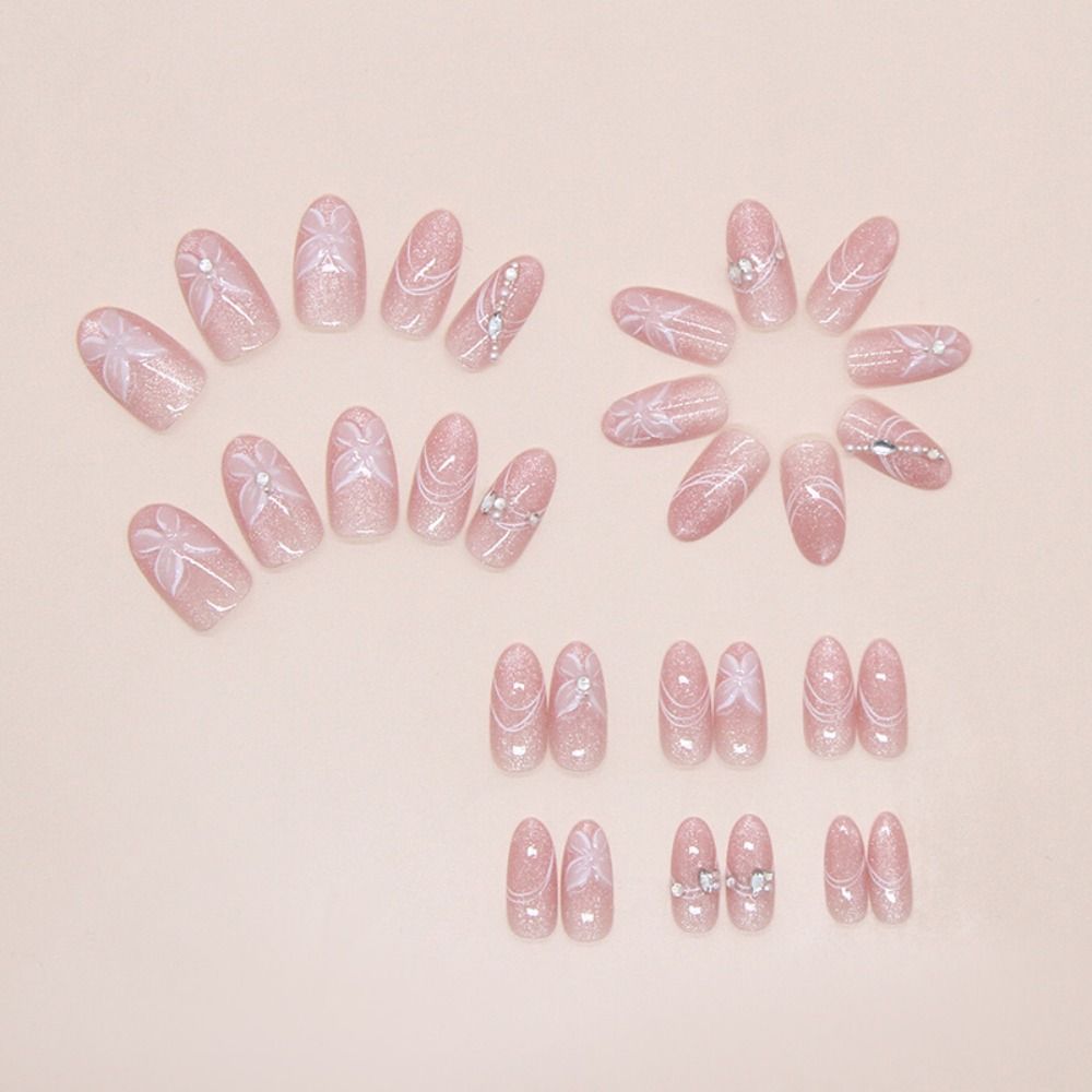 French False Nails Long Almond Press on Nails Manicure Fake Nails  Women