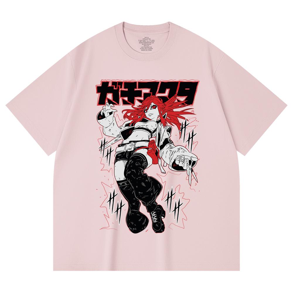 230 Gsm 100% Cotton Gachiakuta V6 Riyo White Print Unisex Heavy Cotton T Shirt