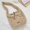Vintage Lamb Wool Shoulder Bag Harajuku Plush Underarm Bag Vintage Fluffy Tote Bag  Women