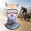 3D Cat Balaclava Cute Animal Print Balaclava with Ears Motorcycle Head Cover Multi-Function Full Face Hood Mask Cycling Headgear