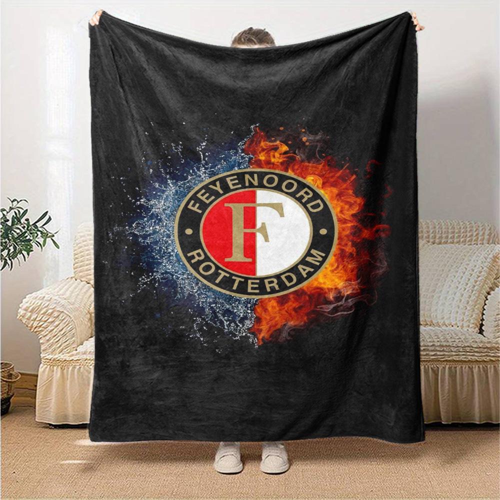 Feyenoord Print Flanelldecke Hohe Qualität Warm Bequem Decke für Alle Jahreszeiten Perfekt für Geschenke Heimdekoration