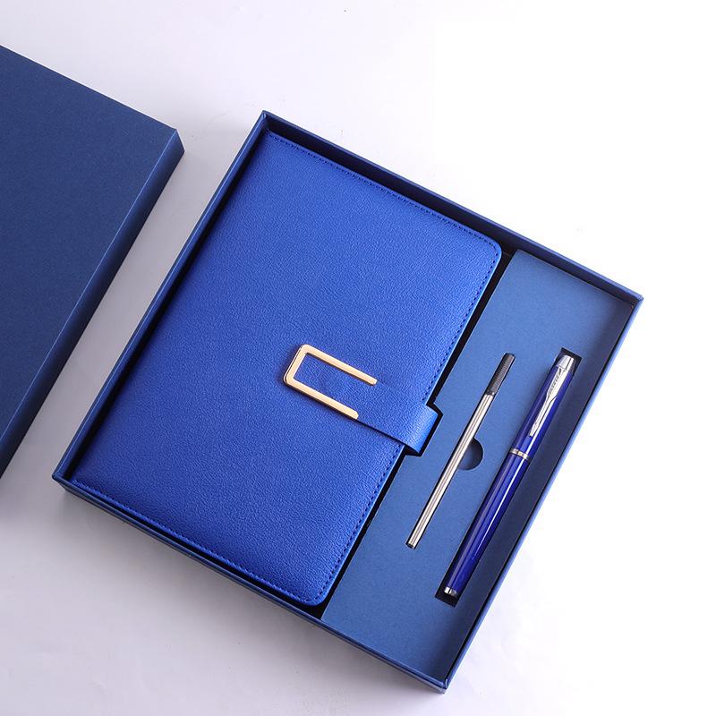 (Gratis gravering av logotyp) A5 kontorsanteckningsbok med presentförpackning, studentdagbok, handbok med spänne, mötesprotokollbok, ämnesanteckningsbok