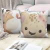 Juste De Coussin Blanche Avec Imprimé Animal De Dessin Animé Mignon, Taie D'oreiller Décorative Pour Canapé