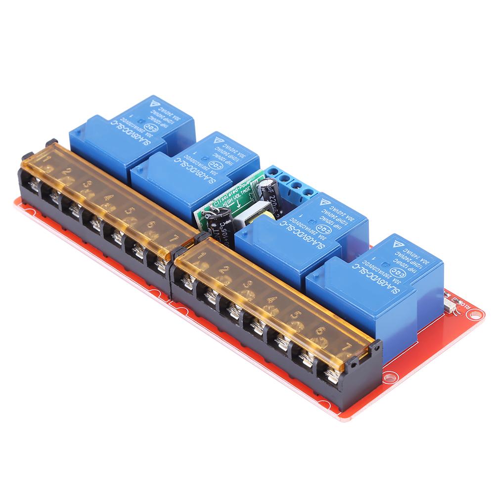 4 Channel Relay Module, Compatible for Relays AC 100V To 250V 30A, Perfect Relay