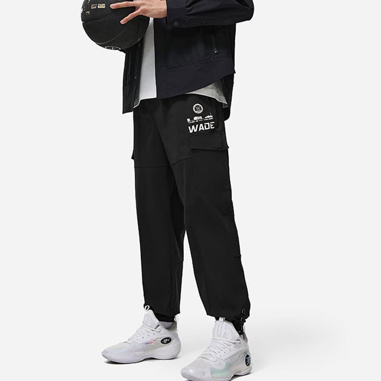 Li Ning Wade Collection Knitted Sweatpants Unisex Black Moderate Cuffed Pants AYKT821-1