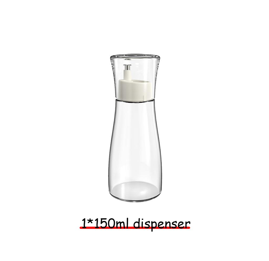 Glass Oil Dispenser with 304 Stainless Steel Spout No Drip Dust Proof Cover for Soy Sauce Vinegar Sesame Oil Kitchen