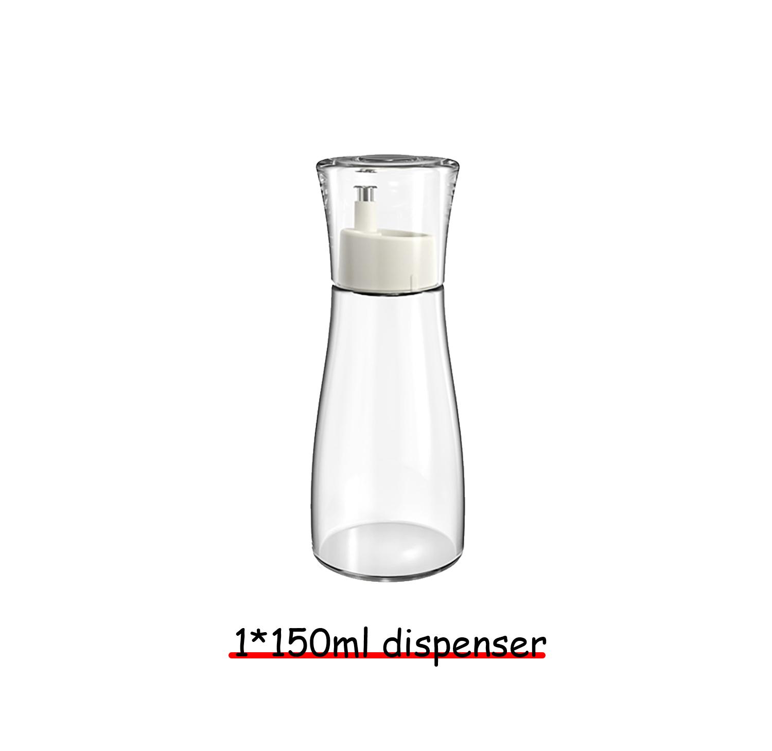 Glass Oil Dispenser with 304 Stainless Steel Spout No Drip Dust Proof Cover for Soy Sauce Vinegar Sesame Oil Kitchen