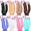 Double Guns Crystal Clear Suction Cup Dildo for Women - Realistic, Flexible Anal and Vaginal Massager