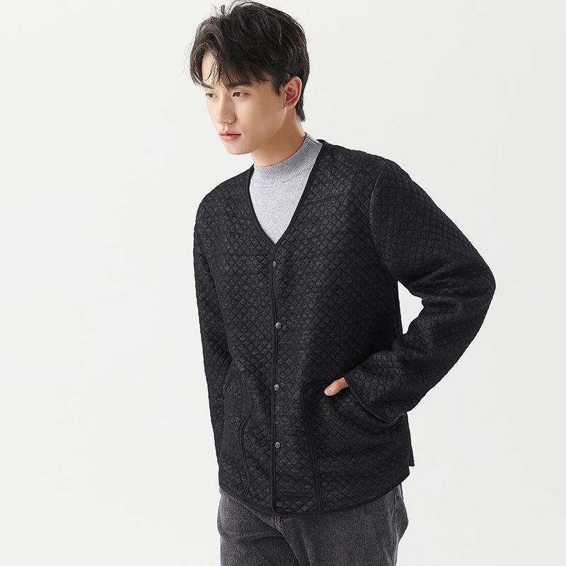 Men's Knitted Cotton Home Leisure  Comfortable Stylish To Keep Warm Breathable Warm Air Conditioning Clothing Long Sleeve Top 91258