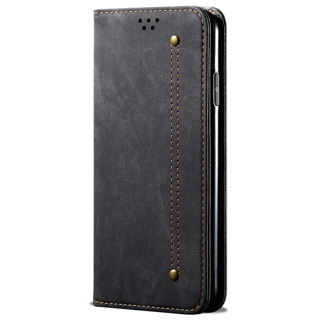 For Google Pixel 8 Pro PU Leather Wallet Stand Case Jeans Cloth Texture Phone Cover