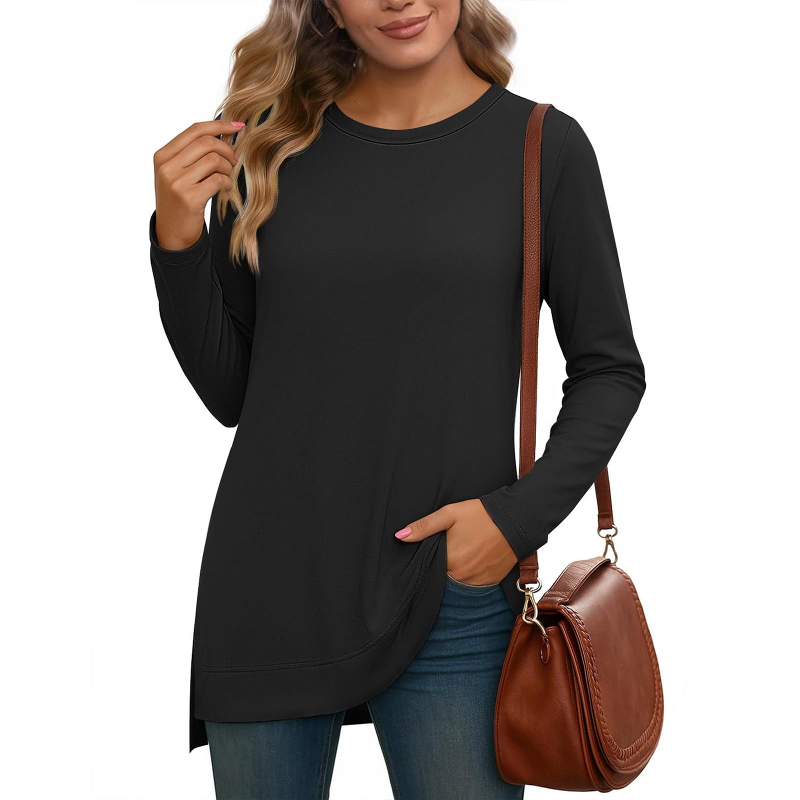 

Женские повседневные топы Модные топы с длинным рукавом S чёрный