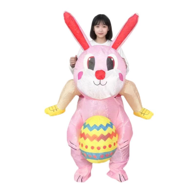 Funny Cartoon Halloween Inflatable Costume Set: Frog, Rabbit, Pink Pig, Cow for Parent-Child Parties