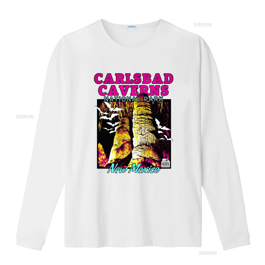 Vintage Carlsbad Caverns National Park Bat Print Casual Outdoor T Shirt Vintage Washed Homme Slightly Comfortable Stylish Soft