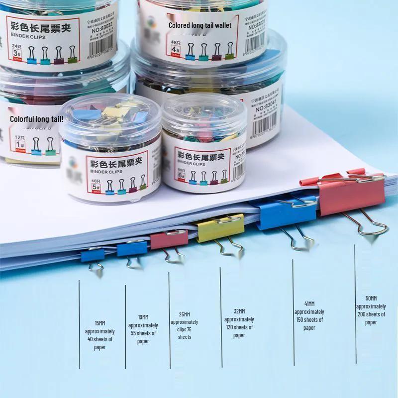 Changbaosen Assorted Color Binder Clips Set