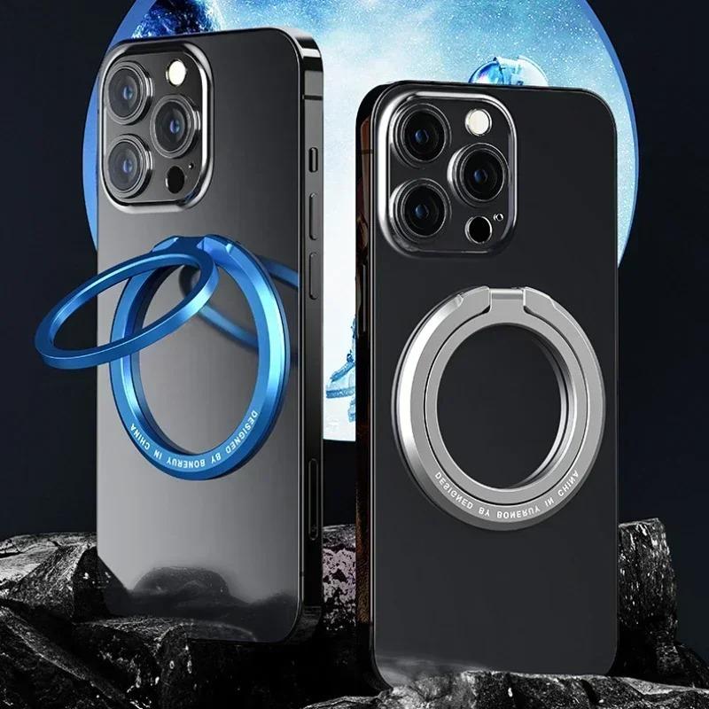 Magnetic Cell Phone Ring Holder Compatible with iPhone 12 13 14 15 Series For MagSafe Removable Cell Phone Grip Kickstand Phone Accessories