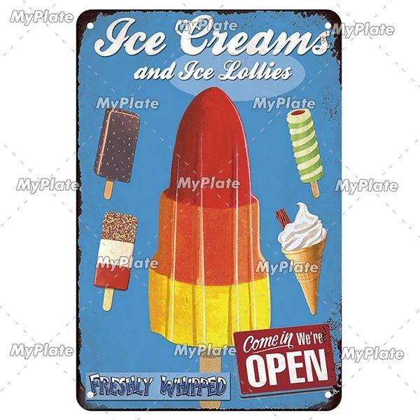 [MyPlate]Ice Coffee Metal Sign Vintage Plaque Tin Sign Kitchen Decor For Bar Sign Club Decoration Man Cave Plate Tea Poster