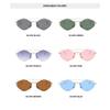 Metal frameless sunglasses for fashion shows personalized unisex small frame irregular trendy eyewear
