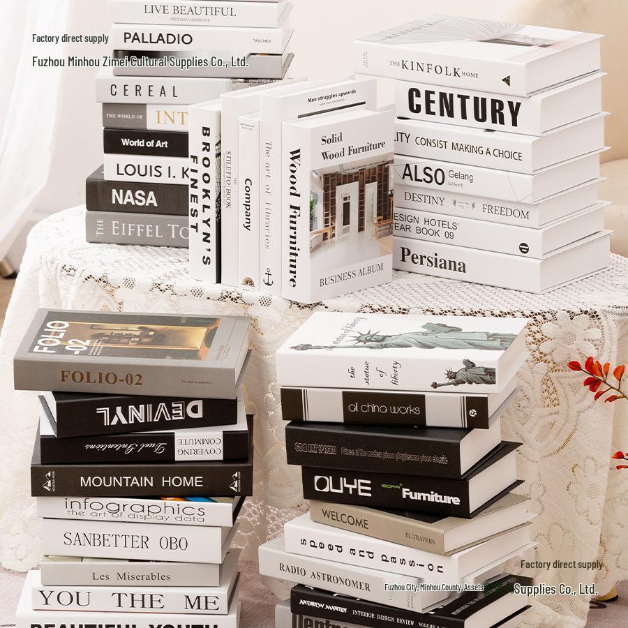 Luxury Fake Book Ornaments: Decorative Books, Simulation Props, English Book Models for High-End Photography