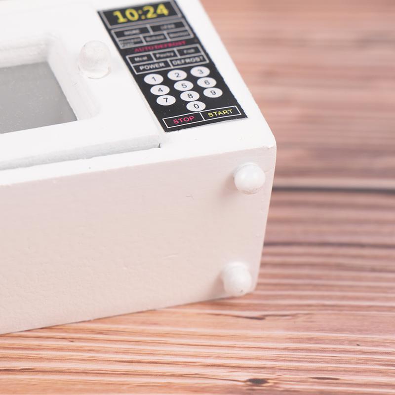Horno Microondas Miniatura para Casa de Muñecas 1/12 Modelo Accesorio Cocina Hogar Juguetes para Niños