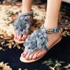 Sandały damskie styl bohemia letnie buty kobieta plaża wygodne sandały na płaskim obcasie sandalias kwiatowe klapki Plus rozmiar 43 WSH4021